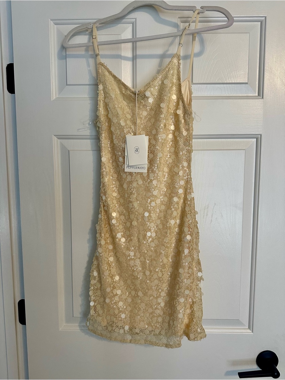 Peppermayo Yellow Sequin Mini Dress - Picture 5 of 5